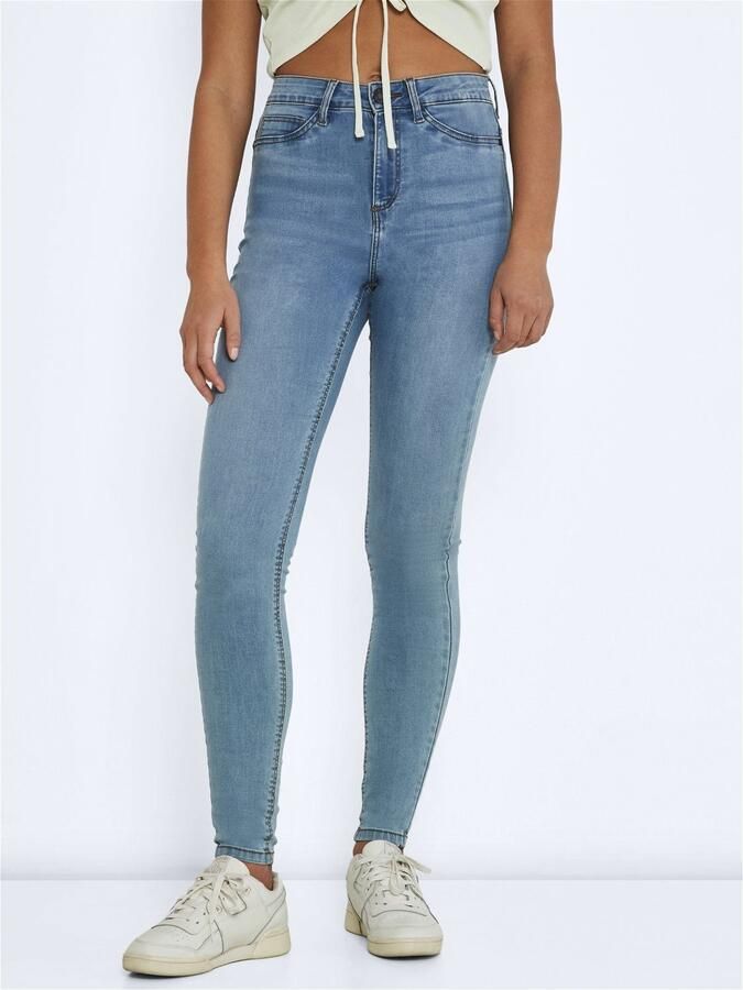 Noisy May Skinny fit jeans met knoop- en ritssluiting model 'CALLIE' - Foto 5