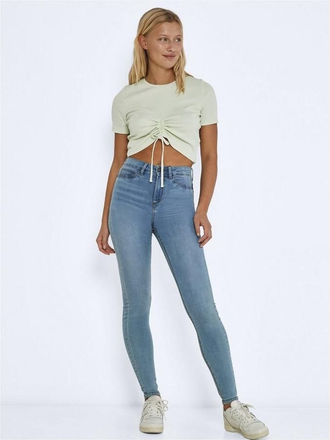 Noisy May Skinny fit jeans met knoop- en ritssluiting model 'CALLIE' - Foto 4