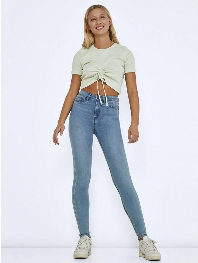 Noisy May Skinny fit jeans met knoop- en ritssluiting model 'CALLIE' - Foto 2