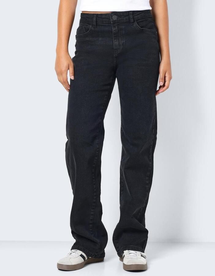 Noisy may Straight jeans NMYOLANDA NW WIDE JEANS BLACK NOOS