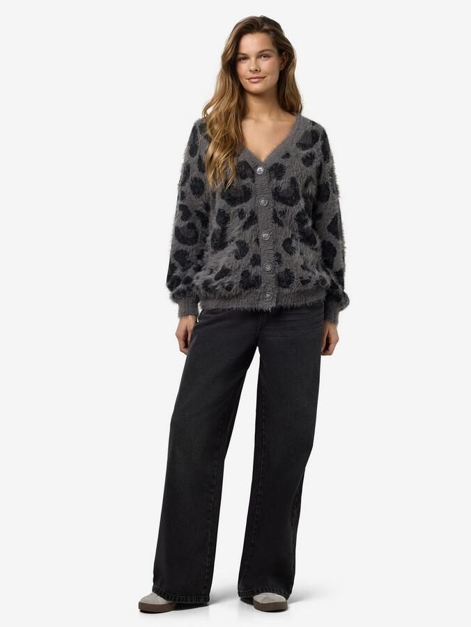 Noisy May Gebreid jack met imitatiebont model 'FLYNN' - Foto 4