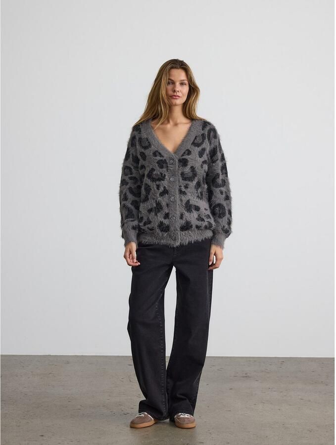 Noisy May Gebreid jack met imitatiebont model 'FLYNN' - Foto 2