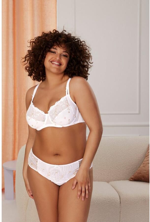 Nuance Beugel-bh met fijn geborduurd kant en subtiele transparantie in de bovencup - Foto 6