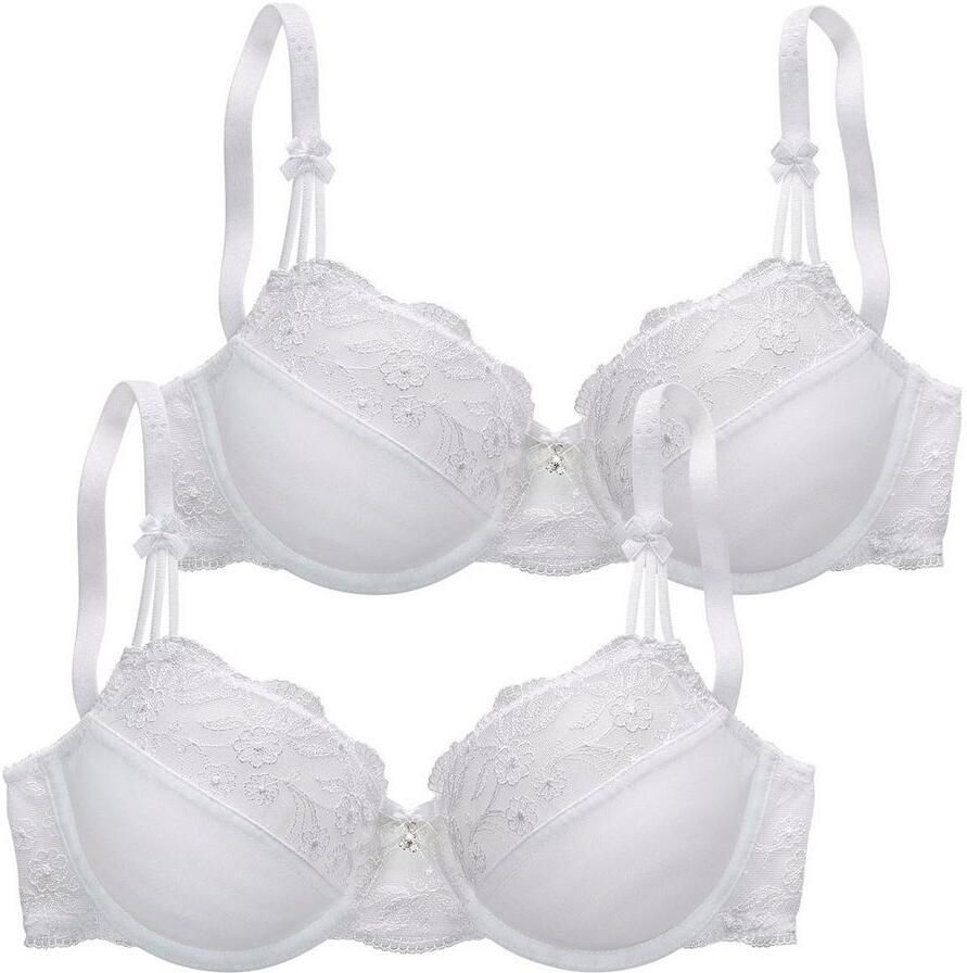 Nuance Beugel-bh met mooie borduurkant dessous (Set van 2)