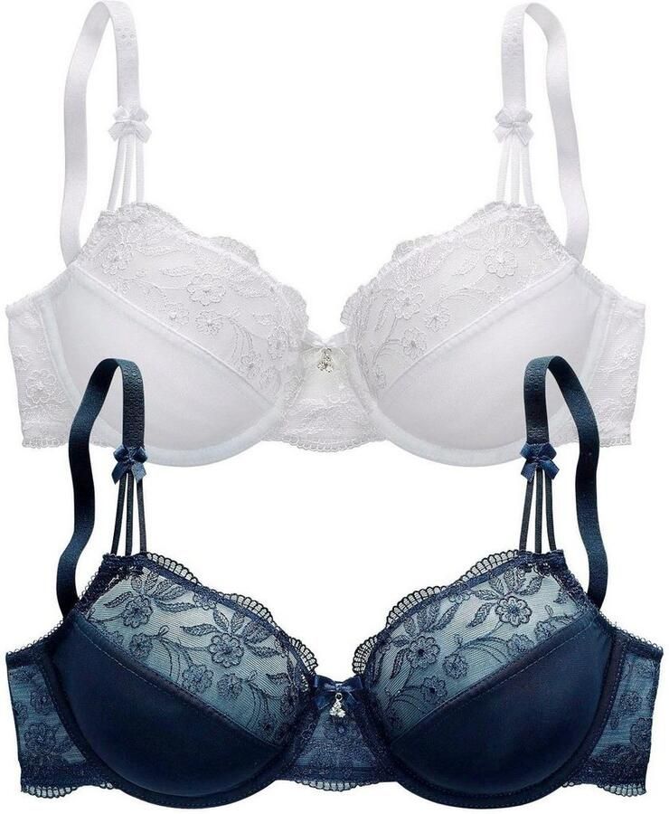 Nuance Beugel-bh met mooie borduurkant dessous (Set van 2)