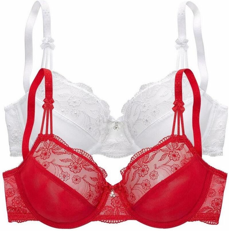 Nuance Beugel-bh met mooie borduurkant dessous (Set van 2)