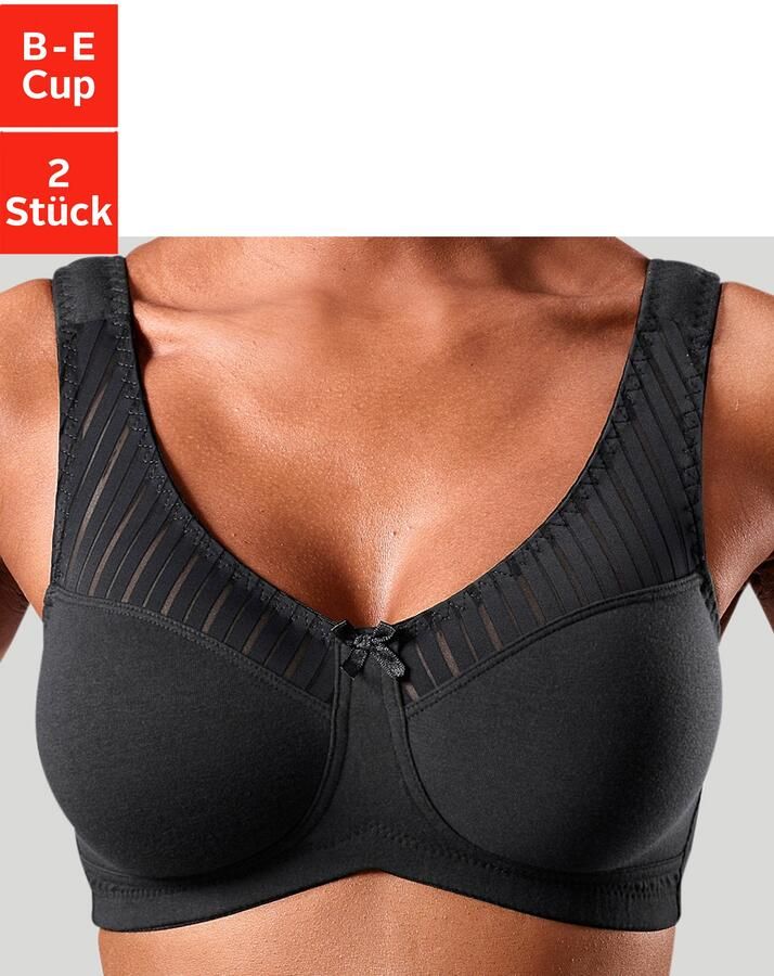 Nuance Soft-bh zonder beugels met chique gestreept stof (Set van 2) - Foto 7