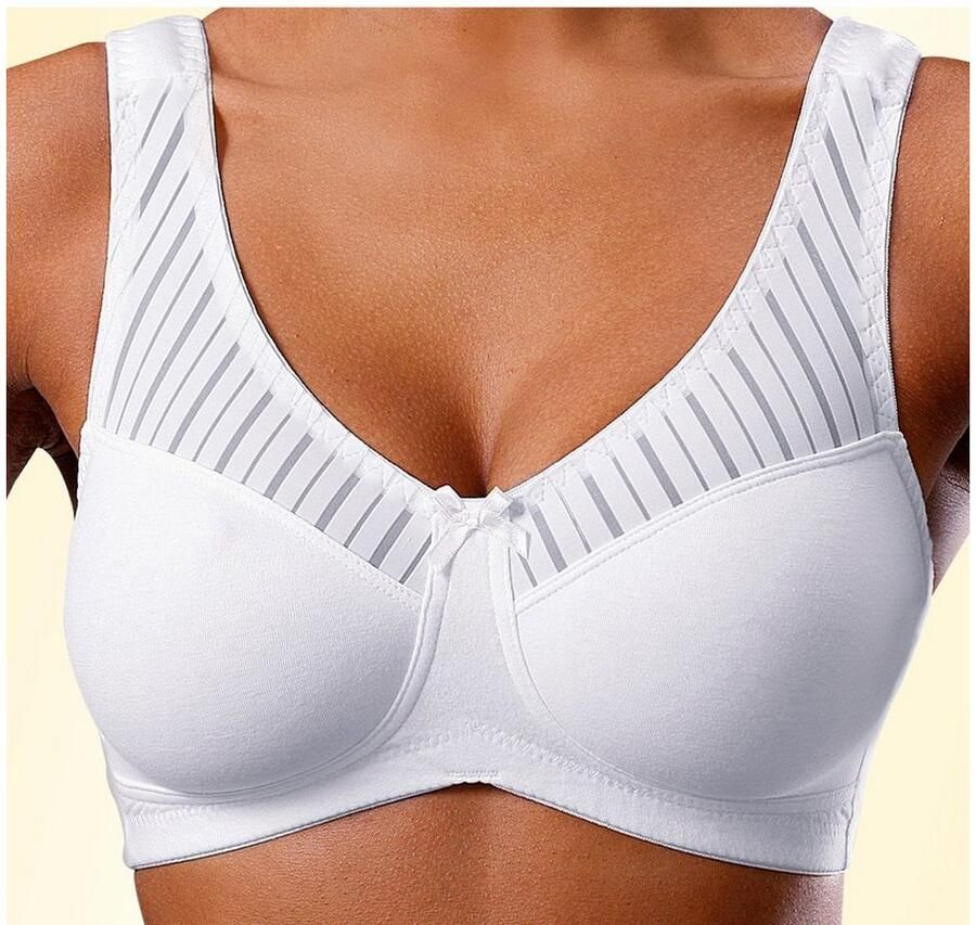 Nuance Soft-bh zonder beugels met chique gestreept stof (Set van 2)