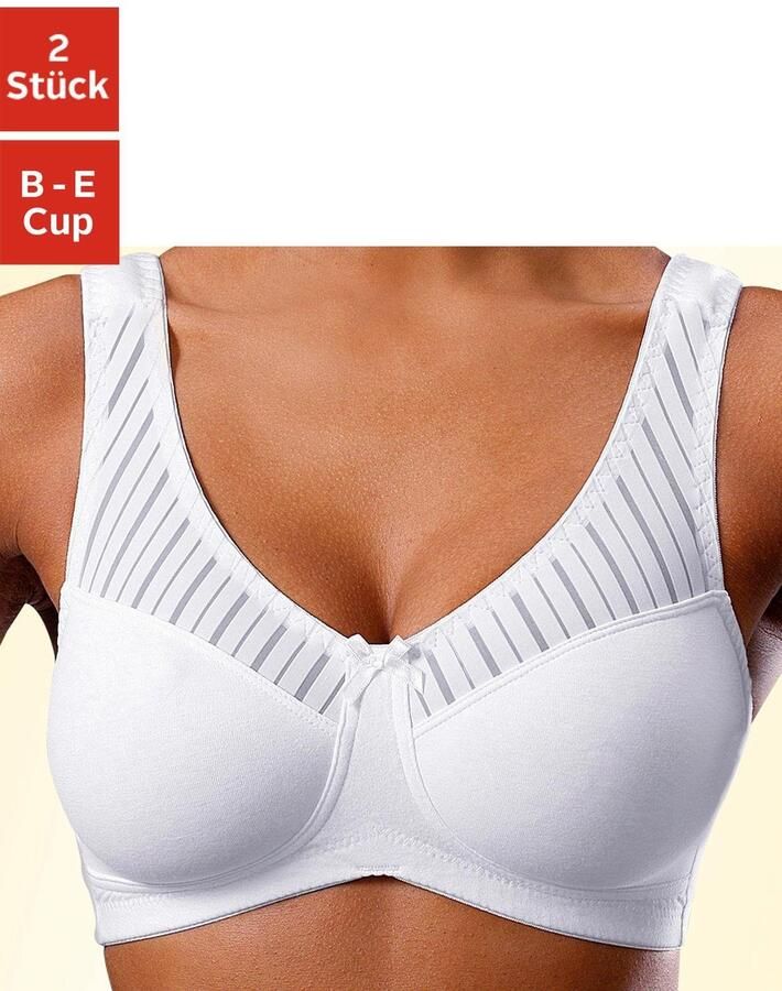 Nuance Soft-bh zonder beugels met chique gestreept stof (Set van 2) - Foto 3