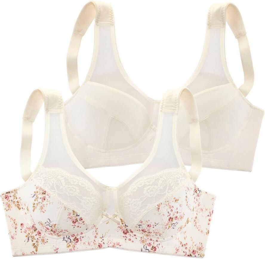 Nuance Steun-bh met modieuze net-inzetten en kantdetails (Set van 2) - Foto 6