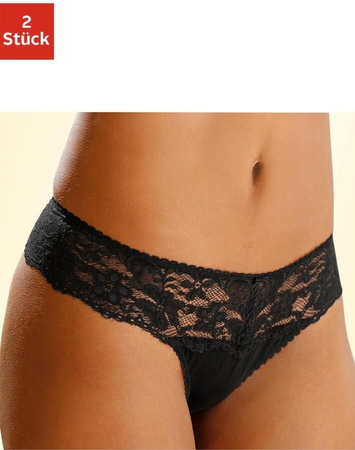 Nuance String Dessous met brede kantband (2 stuks) - Foto 6