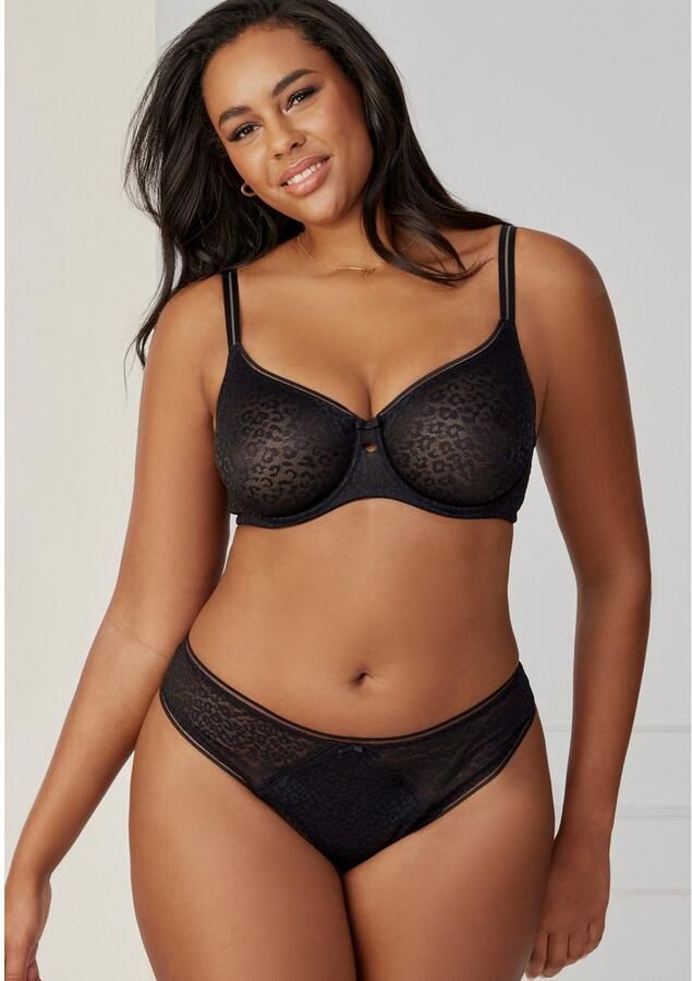 Nuance String van allover jacquardkant in trendy leoprint