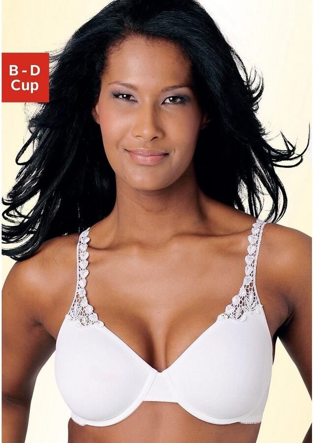 Nuance T-shirt-bh met beugel en met borduursel gegarneerde bandjes