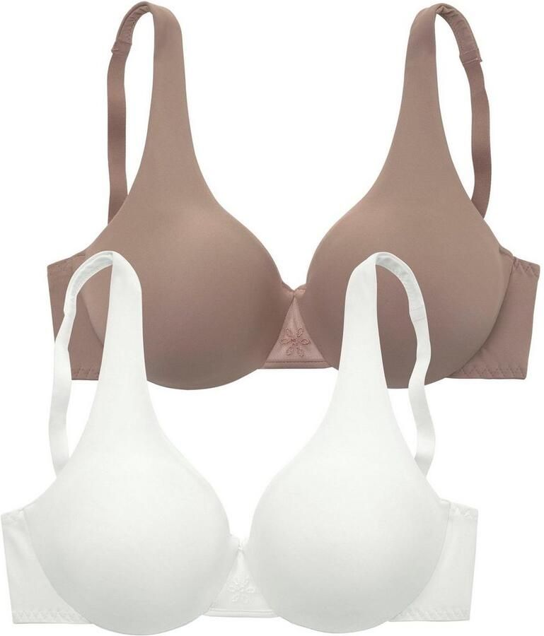 Nuance T-shirt-bh met beugel en naadloze dubbellaagse cups (Set van 2) - Foto 3