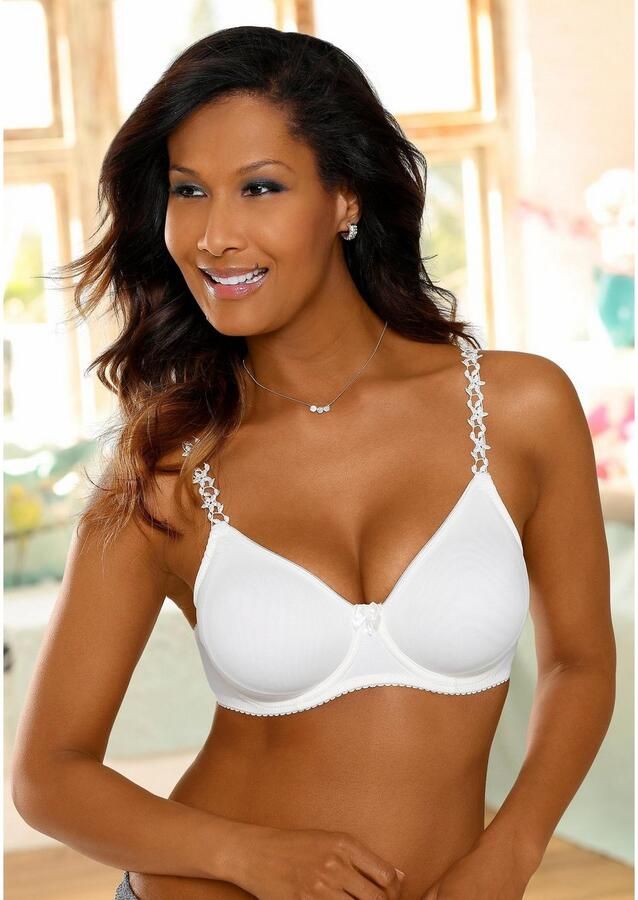 Nuance T-shirt-bh met beugel zonder cups met transparante geborduurde bandjes ondergoed - Foto 4