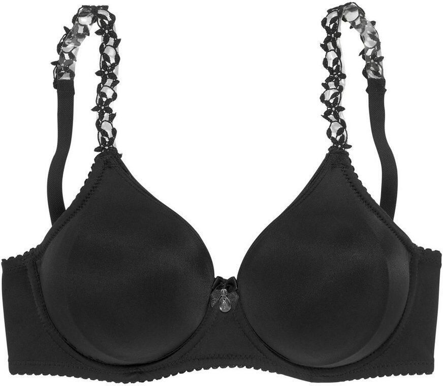 Nuance T-shirt-bh met beugel zonder cups met transparante geborduurde bandjes ondergoed