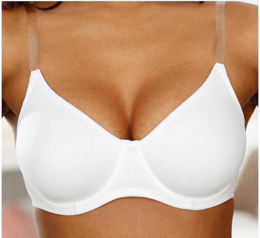Nuance T-shirt-bh met beugels zonder cups en met transparante bandjes basic