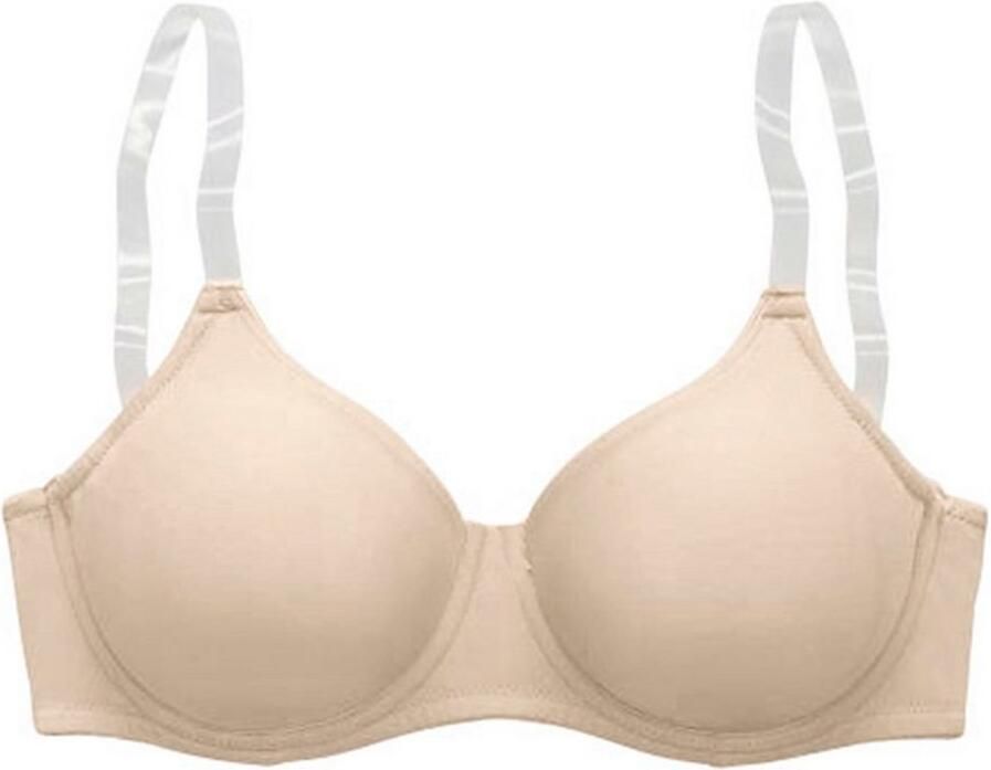 Nuance T-shirt-bh met beugels zonder cups en met transparante bandjes basic