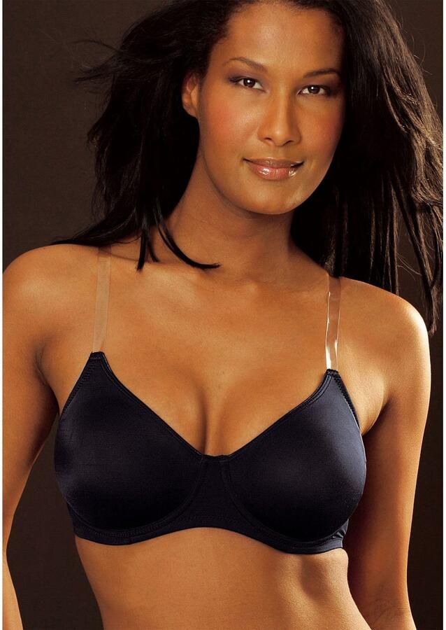 Nuance T-shirt-bh met beugels zonder cups en met transparante bandjes basic - Foto 5