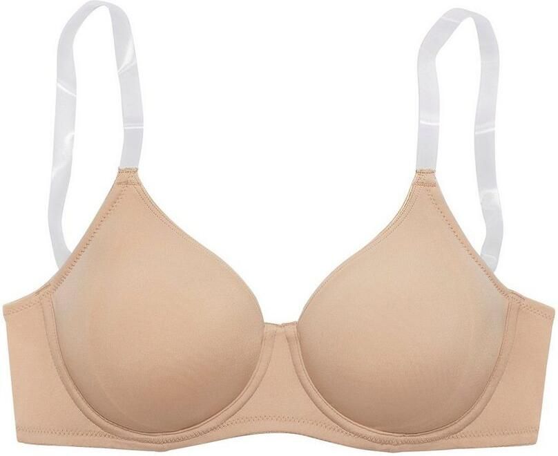 Nuance T-shirt-bh met beugels zonder cups en met transparante bandjes basic - Foto 5