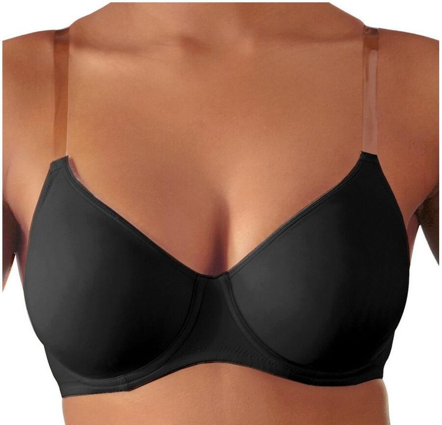 Nuance T-shirt-bh met beugels zonder cups en met transparante bandjes basic