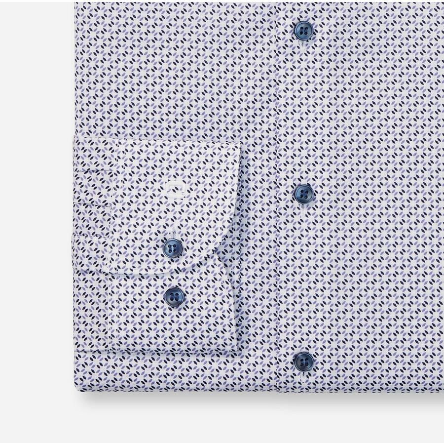 OLYMP Businessoverhemd Level 5 Body Fit haaienkragen met rotatieprint