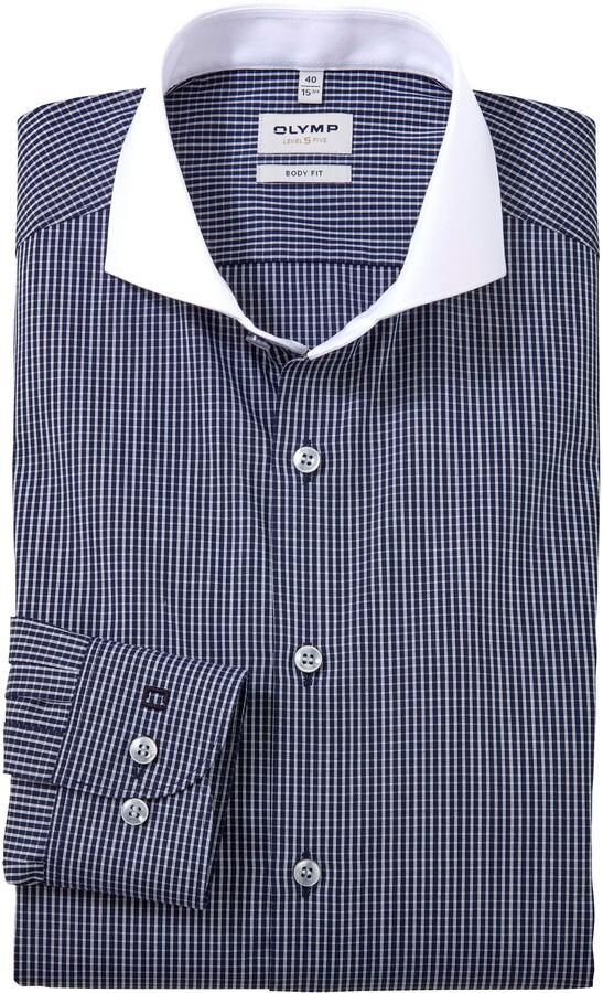 OLYMP Level Five Body fit zakelijk overhemd met haaikraag - Foto 4