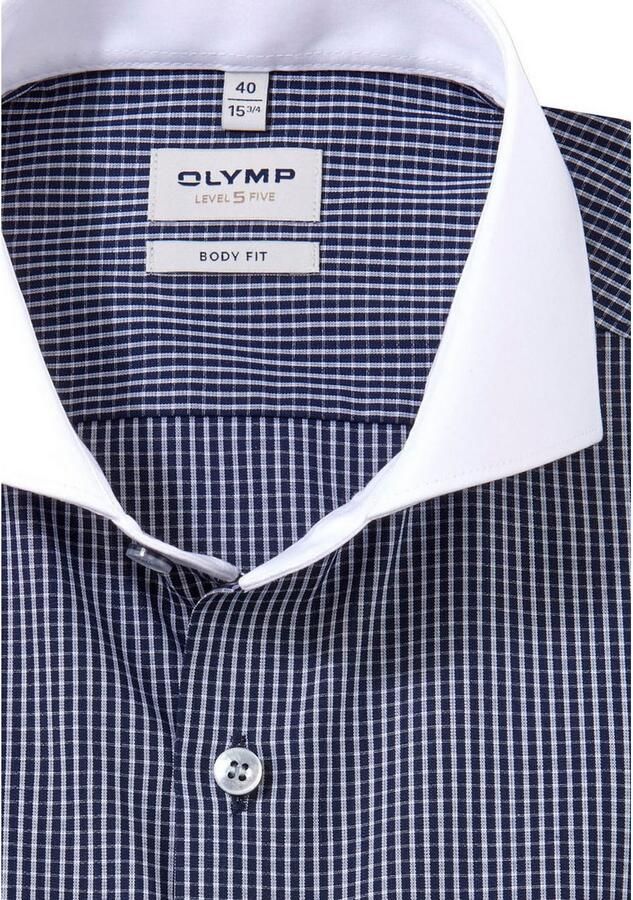 OLYMP Level Five Body fit zakelijk overhemd met haaikraag - Foto 3