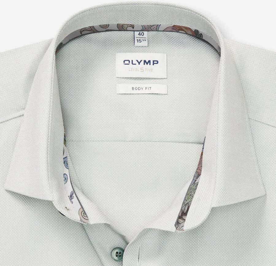 OLYMP Businessoverhemd Level 5 Manchettenbinnenkant met patroon body fit New York-Kentkraag - Foto 4