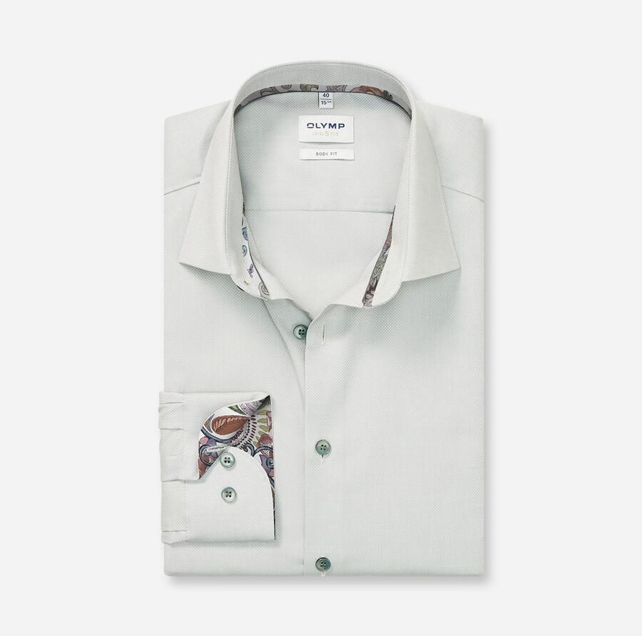 OLYMP Businessoverhemd Level 5 Manchettenbinnenkant met patroon body fit New York-Kentkraag - Foto 2