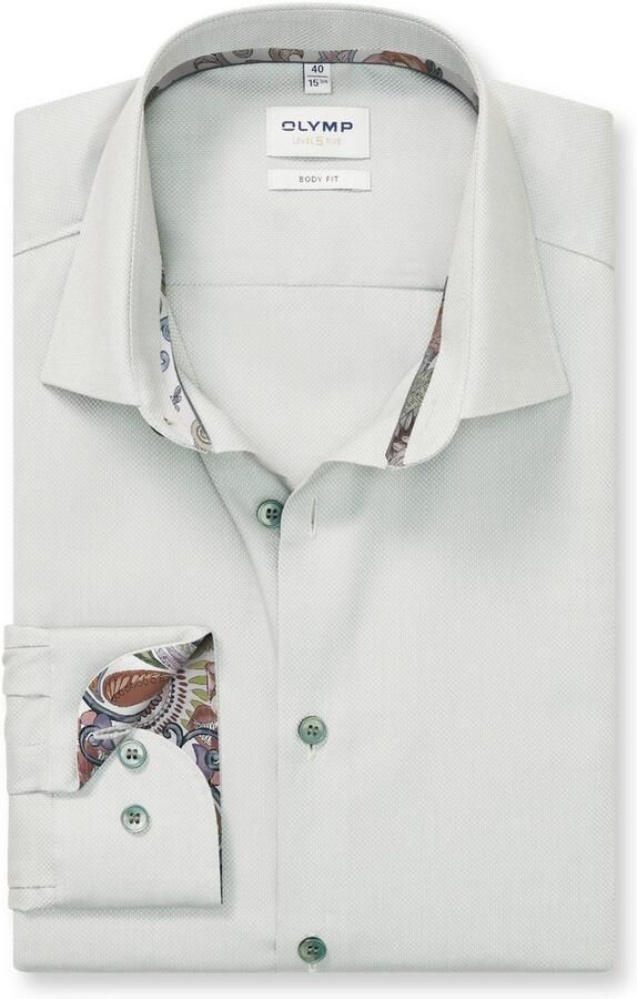 OLYMP Businessoverhemd Level 5 Manchettenbinnenkant met patroon body fit New York-Kentkraag - Foto 3