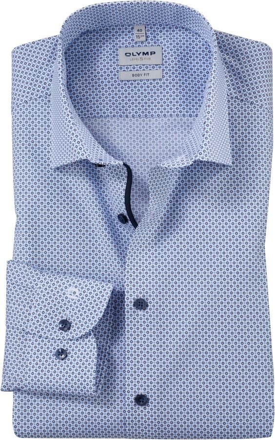 OLYMP Level Five Body fit zakelijk overhemd met kentkraag model 'New York'