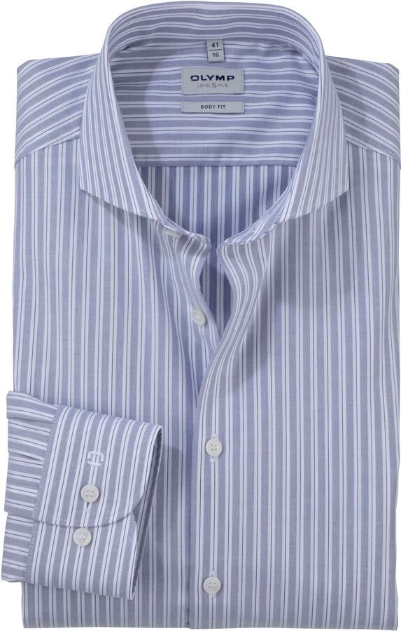 OLYMP Level Five Body fit zakelijk overhemd met haaikraag - Foto 4
