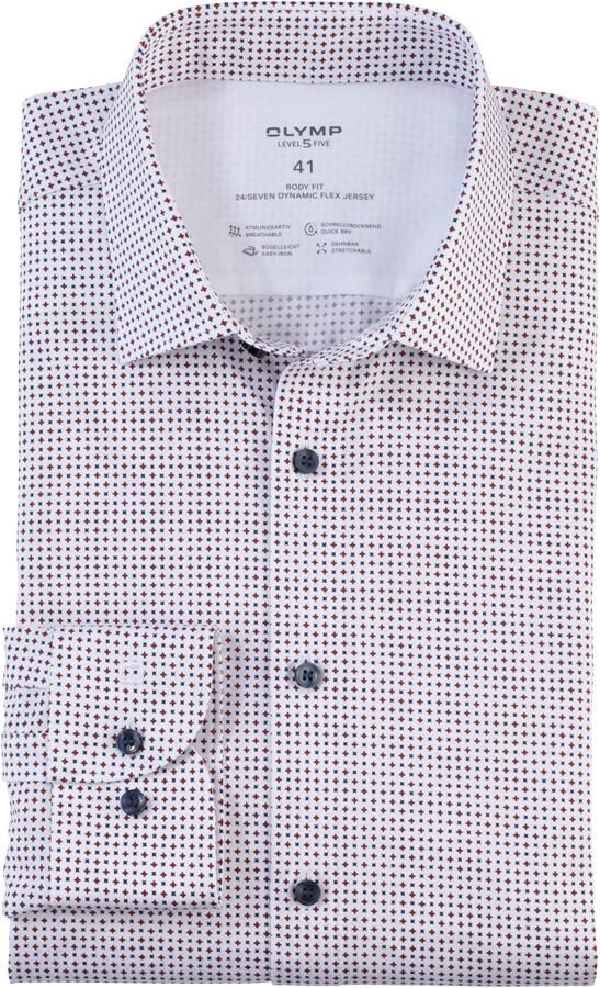 OLYMP Businessoverhemd Level Five 24 Seven body fit 24 seven dynamic flex jersey kwaliteit