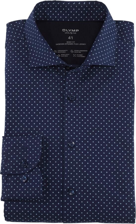 OLYMP Businessoverhemd Level Five 24 Seven body fit jersey overhemd - Foto 4