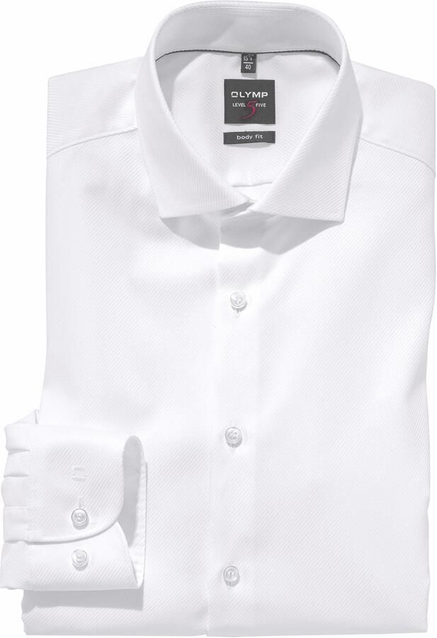 OLYMP Businessoverhemd Level Five body fit geweven patroon edele glans - Foto 7