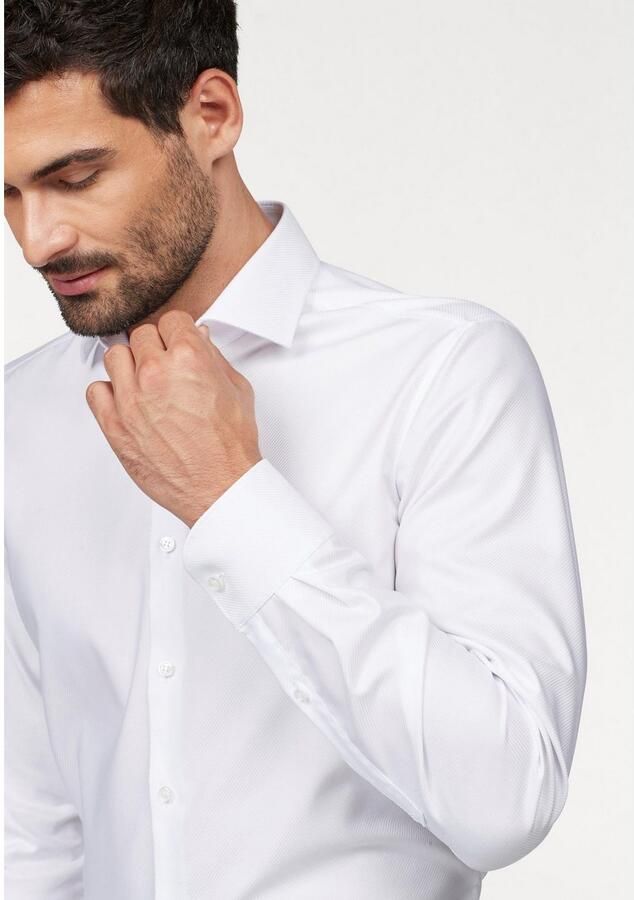 OLYMP Businessoverhemd Level Five body fit geweven patroon edele glans - Foto 2