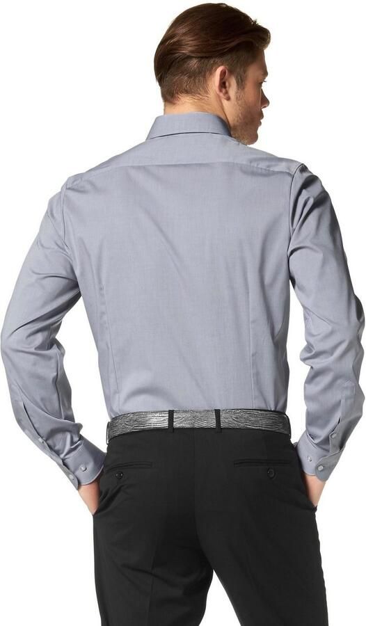 OLYMP Level Five Slim fit zakelijk overhemd van chambray - Foto 8