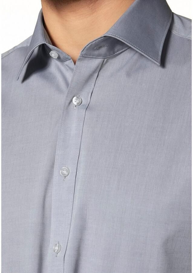 OLYMP Level Five Slim fit zakelijk overhemd van chambray - Foto 2