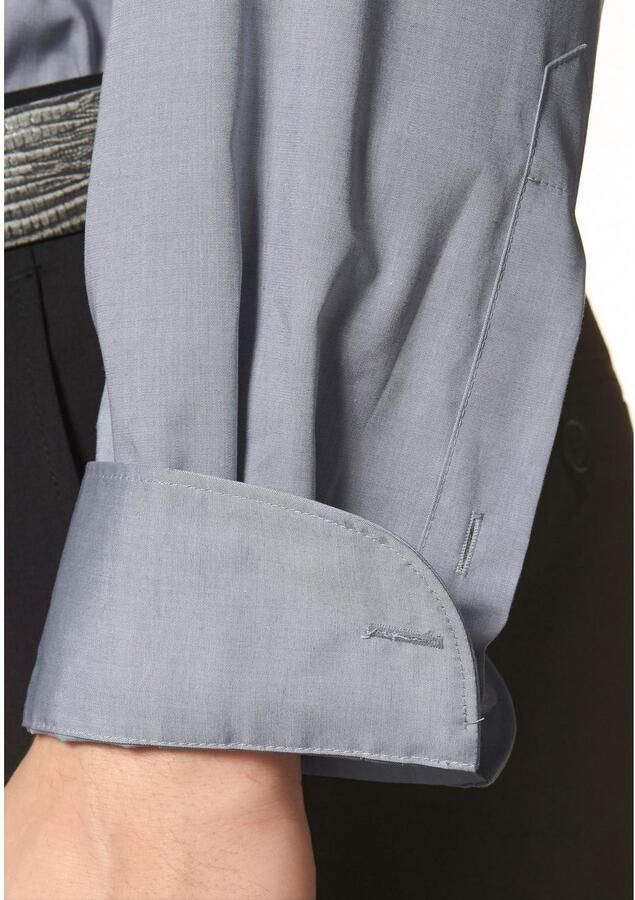 OLYMP Level Five Slim fit zakelijk overhemd van chambray - Foto 4