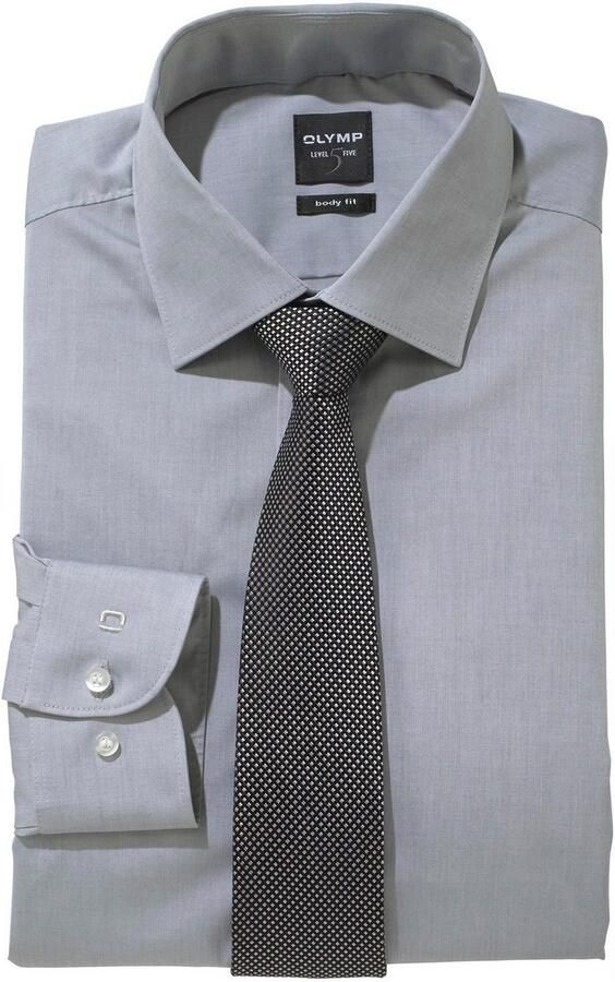 OLYMP Level Five Slim fit zakelijk overhemd van chambray - Foto 6