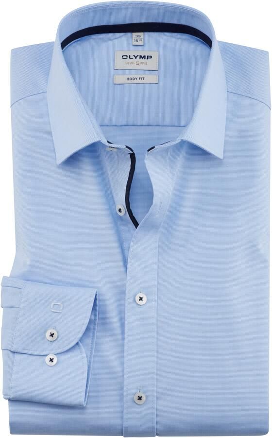 OLYMP Level Five Slim fit zakelijk overhemd met effen structuur - Foto 5