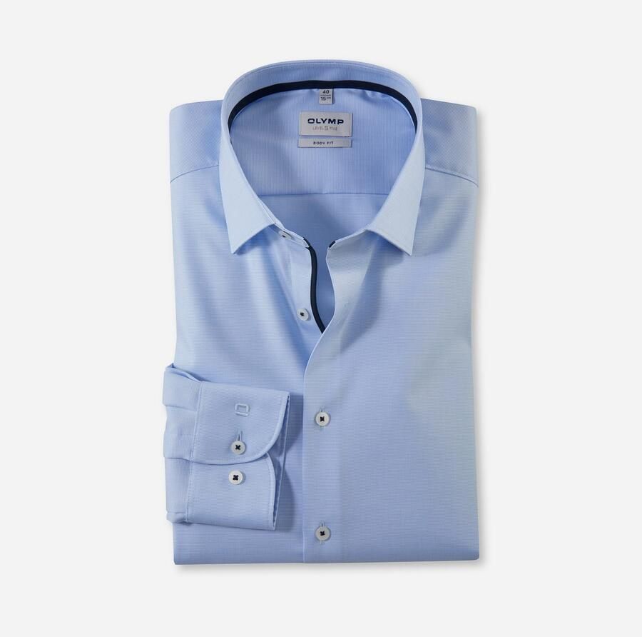 OLYMP Level Five Slim fit zakelijk overhemd met effen structuur - Foto 4