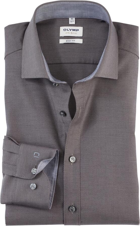 OLYMP Level Five Slim fit zakelijk overhemd van effen structuur model 'ROYAL' - Foto 5