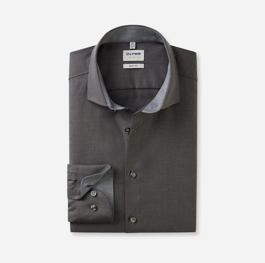 OLYMP Level Five Slim fit zakelijk overhemd van effen structuur model 'ROYAL' - Foto 3