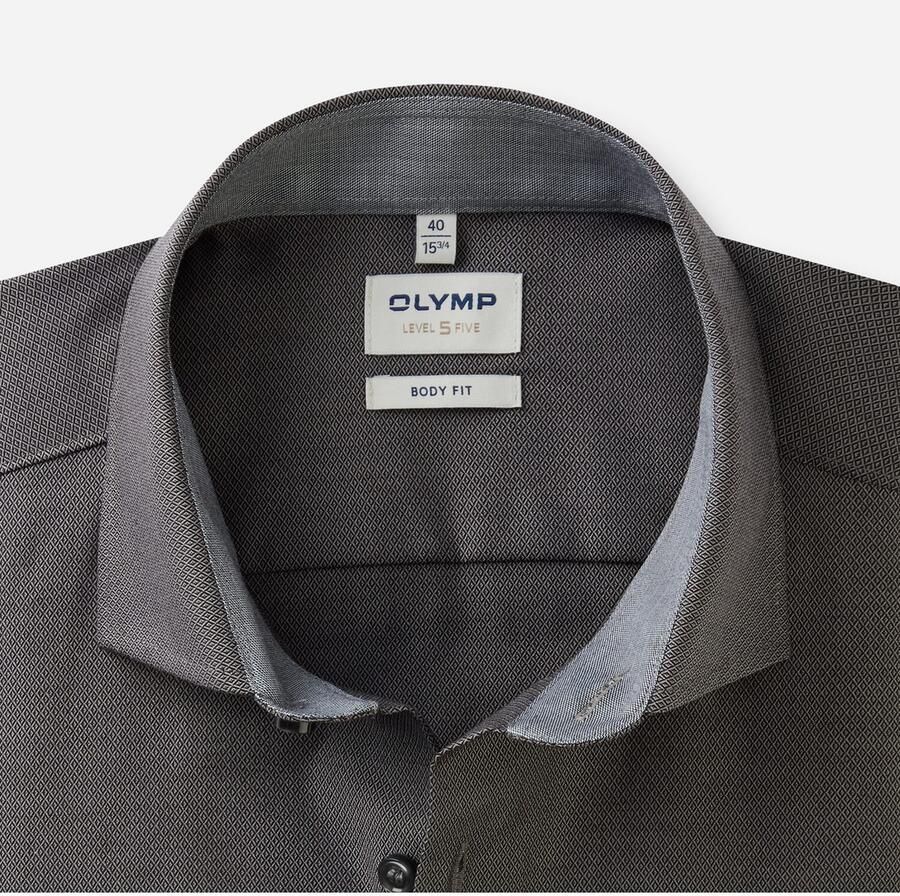 OLYMP Level Five Slim fit zakelijk overhemd van effen structuur model 'ROYAL' - Foto 2