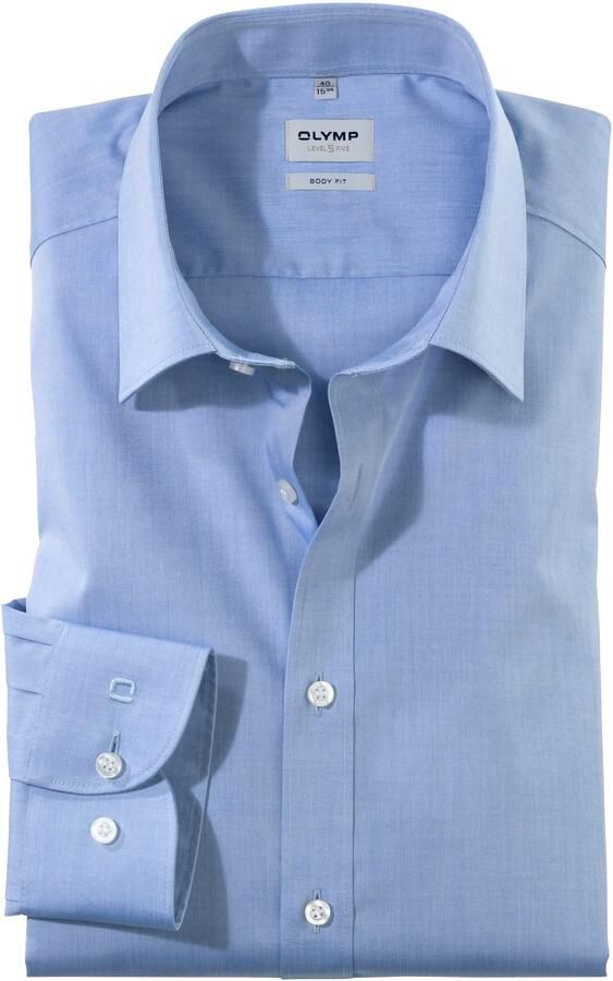 OLYMP Level Five Slim fit zakelijk overhemd van chambray - Foto 8