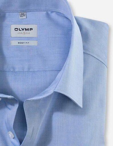 OLYMP Level Five Slim fit zakelijk overhemd van chambray - Foto 5