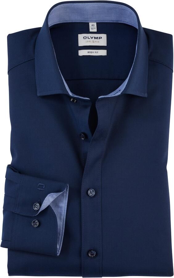 OLYMP Level Five Slim fit zakelijk overhemd van effen structuur model 'ROYAL' - Foto 5