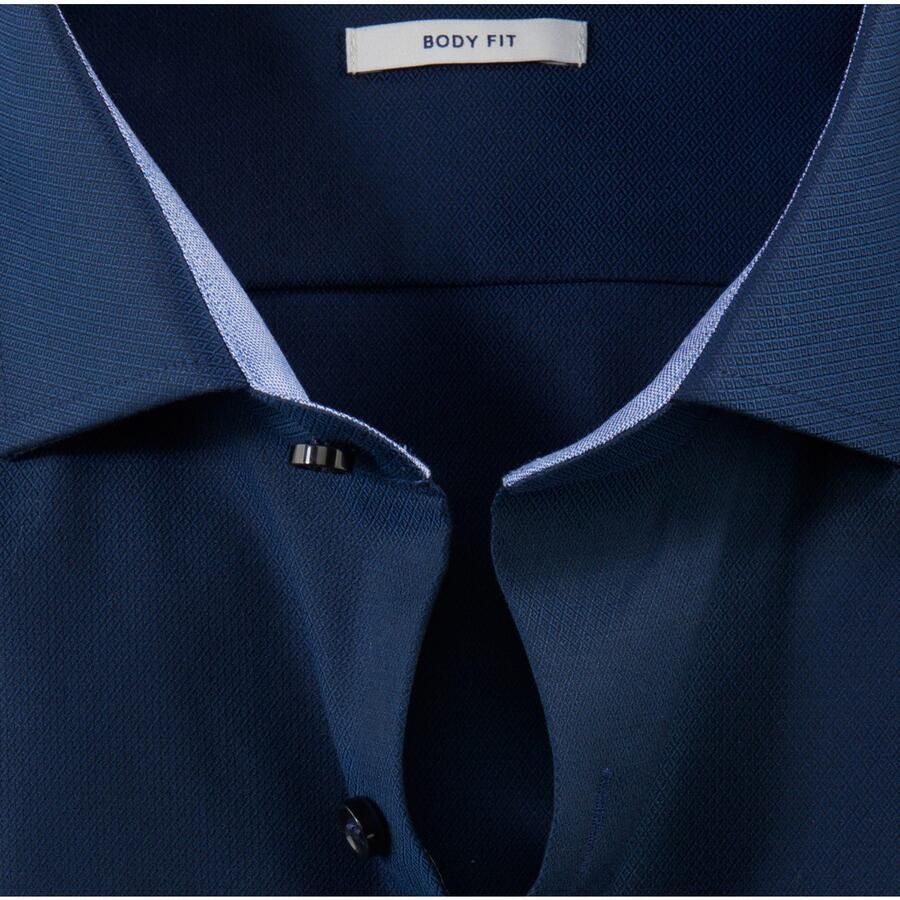 OLYMP Level Five Slim fit zakelijk overhemd van effen structuur model 'ROYAL'